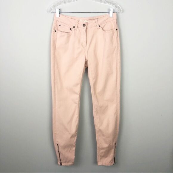 BODEN | Pink Blush Zipper Accent Slim Pants Size 6 - Picture 2 of 8